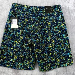 Under Armour Golf Printed Shorts Mens Size 32 Blue Yellow Abstract 1377303 NWT